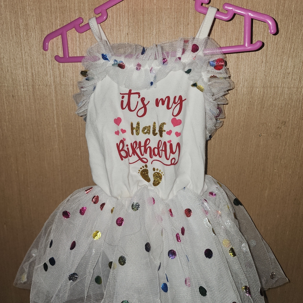 Pink And White Half Birthday Dress